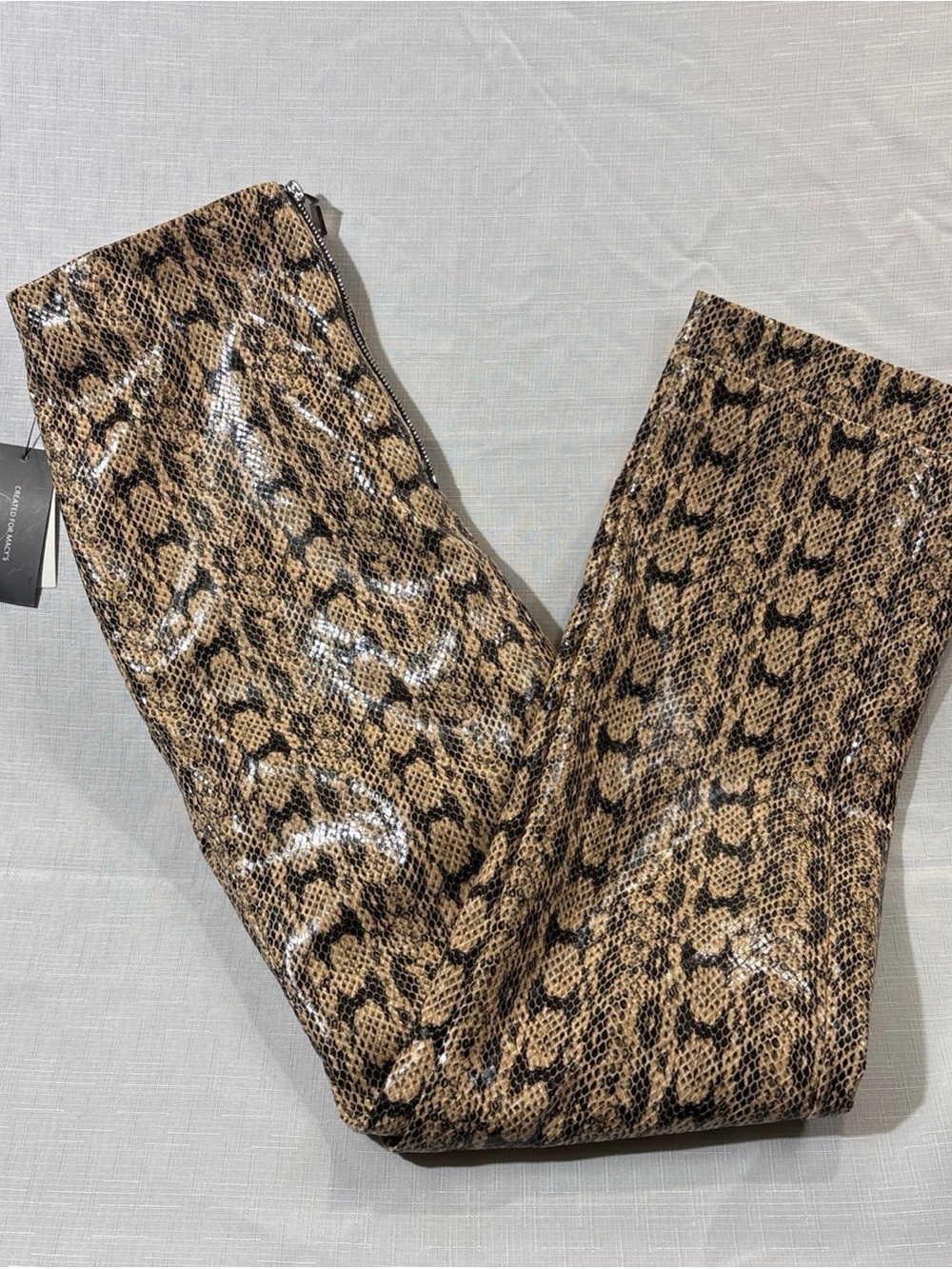 Danielle Bernstein Women’s Size 8 Snakeskin-pattern Straight Leg Trousers NWT
